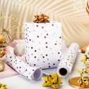 Homeral White Polka Dot Wrapping Paper Roll - 3D Embossed Luxury Gift Wrap for Birthday, Wedding, Bridal Shower, Mothers Day - Mini Roll - 17 Inch x 32.8 Feet