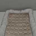 Cooling Dog Bed, Pet Mat with Quilted Design, Cooling Bed for Cats, Striped Border (Coffee, Small)