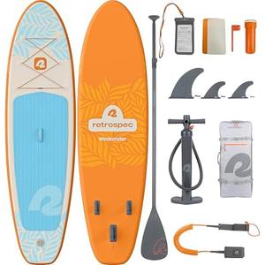 Retrospec Weekender Inflatable Paddle Board 10'6" Stand Up Paddle Board SUP | 10'6"x32"x6", SUP, Paddle Board Accessories, Inflatable Paddle Boards for Adults, iSUP, Puncture Resistant, Dog Friendly