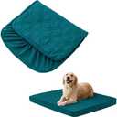 BOCTOPUG Dog Bed Covers - Washable, Waterproof, Quilted, Absorbable, PeacockGreen, 40Lx50Wx6H Inches