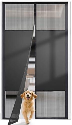 Magnetic Screen Door with Privacy Protection, PET Mesh Screen Fit for Door Size 36x82 Inch (Product Size 38x83 Inch), Pet Friendly Screen Curatin for Doorway to Keeps Bugs Out