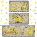Timgle 3 Pcs Lemon Kitchen Rugs Gnomes Rug Retro Style Non Slip Kitchen Print Standing Mat Washable Floor Comfortable Mat for Home Office Sink 17 x 29 Inch 17 x 47 Inch