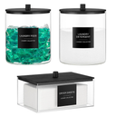 Glass Jars and Acrylic Dryer Sheet Holder, Laundry Pods Container with Bamboo Lid and 27 Labels, Powder Detergent Containers for Laundry Room Organization, Storage Jars Set (3 Pack)