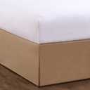 Bed Makers Never Lift Your Mattress Wrap Around Bed Skirt, Classic Style, Low Maintenance Wrinkle Resistant Fabric, Traditional 15 Inch Drop Length, Queen, Mocha