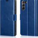 Belemay Compatible with Galaxy S21 FE 5G Wallet Case (6.4 inch) Premium Leather Flip Case [RFID Blocking] Card Holder [Undetachable Interior Shell] Magnetic Folio Folding Cover for Men Women, Blue
