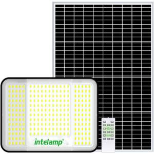 Intelamp Solar Flood Lights Outdoor Waterproof, 20000mAh 2000LM Floodlight Exterior with Remote 16.4 FT Cable, 2-12H Timer Dusk to Dawn Security Spots Lighting Outside for Garden Pathway (Large)