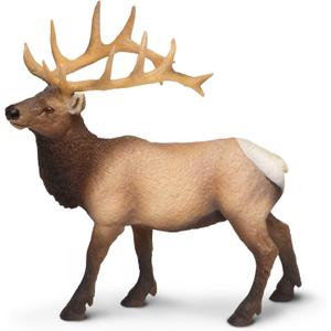 Safari Ltd. Elk Bull Figurine - Detailed 4.75" Plastic Model Figure - Fun Educational Play Toy for Boys, Girls & Kids Ages 3+ (4.75 inches tall and 4.5 long)