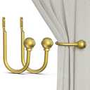 Hion Curtain Holdbacks Gold 2pcs, Curtain Tiebacks Wall Mounted Curtain Hooks Holders for Drapes