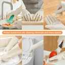 Chemical Resistant Nitrile Gloves Heavy Duty Cleaning Gloves for Household Acid, Alkali, Solvent, Oil Resist, 13" (White, S)