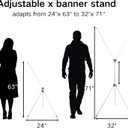 2 Pack Adjustable X Banner Stand Fit Banner 23 x 63 to 32 x 71 Inch, Retractable Banner Display Holder with Protable Travel Bag for Trade Show, Exhibition, Event, Birthday & Party