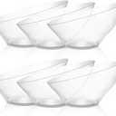 BESTVIP 54oz Clear Plastic Serving Bowls for Party - 12 Pack Angled Disposable Serving Bowls, Party for Chips, Snacks, Fruit, Salad - Bowls for Parties, Daily Use, Catering, Christmas