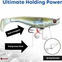 USA Bass Tackle Mag Shad - Scent Infused Magnum Paddle Tail Swimbaits Pre Rigged Fishing Lures Premium Bait with Strong Owner Hook, Fishing Gear for Giant Predator Fish (1/3oz - 3.5", Chart Electric Blue)