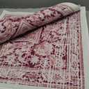 Bright Pink Area Rug for Living Room, 6x9 Machine Washable Rugs with Non-Slip Backing for Girls Bedroom, Large Vintage Carpet for Kitchen Laundry Kids Room