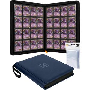 X PRO 1000+ Card Binder - Comes with 200 Card Sleeves | Compatible with TCG, Sports, MTG & More - Ringless Trading Card Binder | 1000 Pockets | TCG Binder (Midnight Blue)