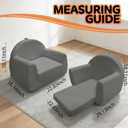 Toddler Couch, Soft Kids Couch Bed Fold Out, 2-in-1 Kids Chairs Comfy, Toddler Chairs Comfy 1-11 Years Old，Toddler Chairs Comfy, Kid Sofa Lounge Chair(100% Polyester, Dark Grey, 27.5"×17.7"×20.8")