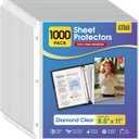 KTRIO Sheet Protectors 8.5 x 11 Inch, Clear Top Loading Page Protectors for 3 Ring Binder, Polypropylene Plastic Sleeves, Letter Size Document Protectors, Office & Home, 1000 Pack
