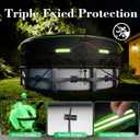 12Ft Round Pool Cover for Above Ground Pools, Safety Solar Pool Covers with Reflective Strips, Rope and Luminous Nails, Upgraded Thicker Oxford, PU Tarp Snug, UV Protected, Windproof, Tear Resistant