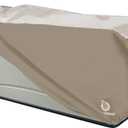 YardStash Deck Box Cover - Heavy Duty, Waterproof Covers for Outdoor Cushion Storage and Large Deck Boxes - Protects from Rain, Wind and Snow - XL - Tan