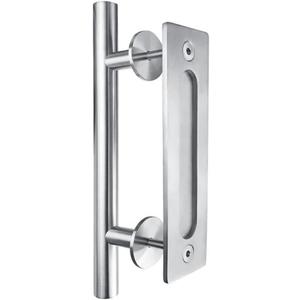 10" Stainless Steel Sliding Barn Door Handles and Pulls Flush Hardware Set,Double Side,Anti-Rust Anti-Corrosion,Easy Install