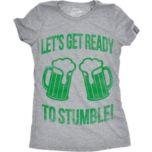 Womens Funny St Patricks Day T Shirts for Girls Cute Tees for Saint Patricks Day (Gray, XL)