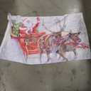 Christmas Flag 3x5 Ft Santa Claus Decorations Double Printed Yard Signs Winter Snow Sleigh Deer village Xmas Party Supplies Wall Decor Backdrop for Outdoor Indoor Home Garden Lawn Garage