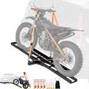 VEVOR Motorcycle Carrier, 500 lbs Capacity, Heavy Duty Steel Hitch Mount Rack with 47in Ramp, Ratchet Straps & Stabilizer, Scooter Dirt Bike Trailer Hauler for Car Truck with 2-Inch Hitch Receiver