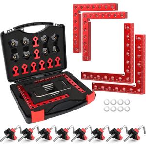 Corner Clamp for Woodworking, 90 Degree Corner Clamp, Aluminum Alloy 4 Pack 5.5"x 5.5" Positioning Squares Right Angle for Woodworking Tools, for Picture Frame, Box, Cabinets, Drawers