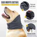 Meifsou Quiet Ears for Dogs - Adjustable Ear Covers for Noise, No Shake Dog Head Wrap, Dog Calming Hood for Thunder, Lightning, Fireworks, Vet Visits, Polyester and Stretch Cotton Blend, Grey S