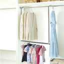 Closet Hanging Rod, Adjustable Width and Height Space-Saving Clothes Hanging Bar, 1 Pack Chrome