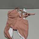 B2prity Women's One Piece Swimsuits Tummy Control Front Cross Bathing Suits Tie Back Slimming V Neck Swimwear (Medium, Cameo Brown)