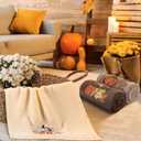 3 Pcs Fall Thanksgiving Hand Towels Embroidered Pumpkin Maple Leaf Bathroom Towels for Fall Bathroom Kitchen Decor Thanksgiving Gift, 29.5 x 13.8 Inch(Dark Brown, Khaki, Beige)