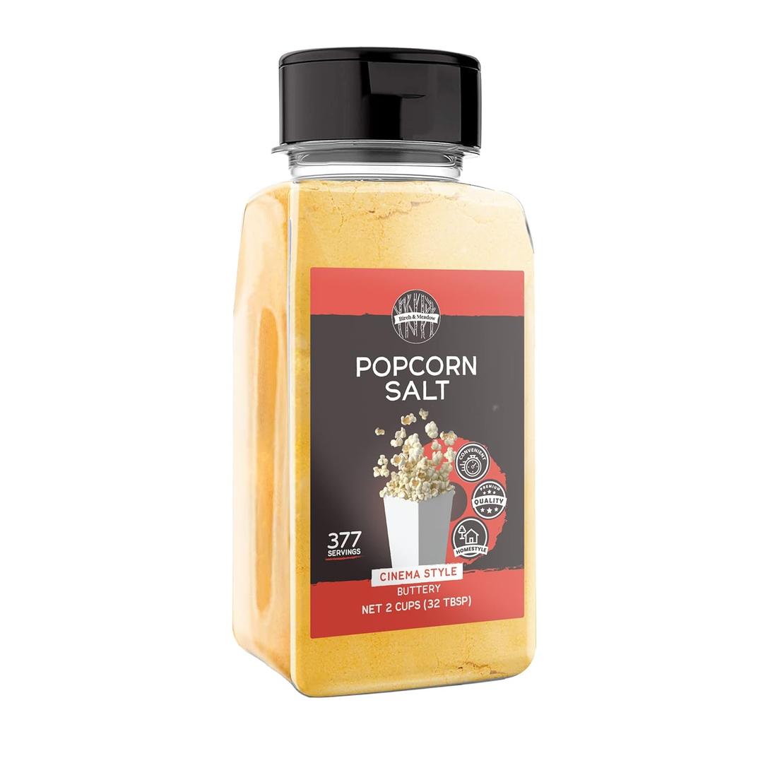 Birch & Meadow 2 Cups of Buttery Popcorn Salt, Delicious Taste, Cinema Style (16 Ounce (Pack of 1)