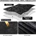 Smiry Rectangle Table Cloth, Waterproof Heavy Duty Vinyl Tablecloths, Wipeable Washable Table Cover for Kitchen and Dining Room (Black, 60" X 140")
