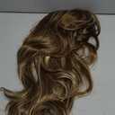 Long Wavy Layered Wig Highlight Honey Blonde Mix Golden Brown Wigs with Curtain Bangs for Black White Women Synthetic Long Straight Ombre Light Brown Butterfly Haircut 24inch