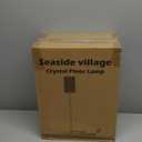 Floor Lamp for Bedroom, Lavender Crystal Floor Lamp with Glam Shade, Elegant Standing Lamp with On/Off Foot Switch & Silver Base, Corner Pole Lamp for Girls Bedroom, Living Room, Office (E26 Base)