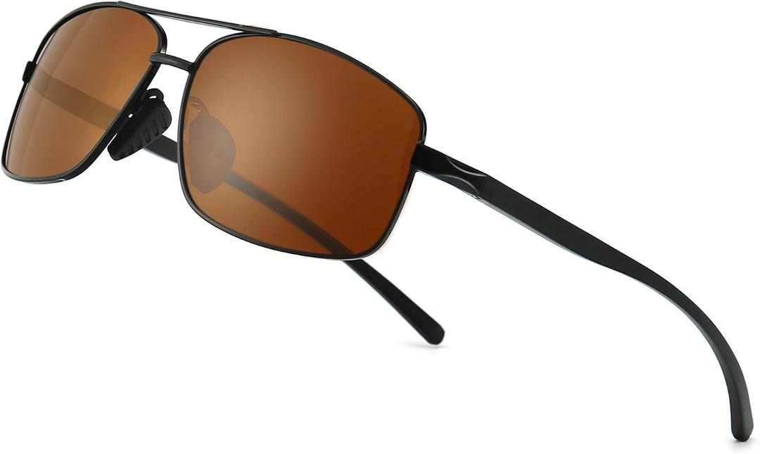 SUNGAIT Ultra Lightweight Rectangular Polarized Sunglasses Men UV400 Protection