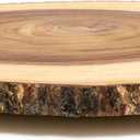 Lipper International Acacia Wood Large Slab Lazy Susan with Bark Rim