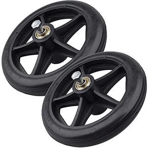 EMOTRIPS 8 Inch by 1 Inch, Wheel Replacement for Wheelchairs, Black (2 PCS) : Health & Household