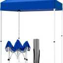 EAGLE PEAK 5x5 Pop Up Canopy Tent Instant Outdoor Canopy Easy Set-up Straight Leg Folding Shelter, Blue