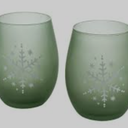 Table Tops Gallery 2 Piece Green Snowflake