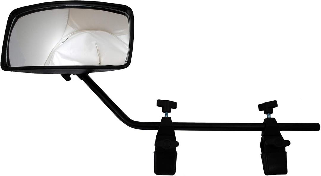 attwood 13066-7 Universal Adjustable Clamp-On Water Ski Rear View Boat Mirror, Black, One size