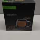 CNGLASS 10oz Double Walled Glass Coffee Mugs(4-pack),Clear Coffee Cups with Handle,Glass Espresso Mugs for Latte,Cappuccino,Tea