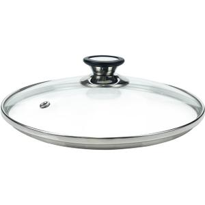 9" Tempered Glass Lid with Steam Vent Hole Universal Pan Pot Clear Cookware Lid Replacement with Holder Knob, Stainless Steel Rim, Fits for Pots/Pan/Electric Pressure Cooker