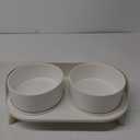 Elevated Ceramic Dog Bowl Set - Double Dog Feeding Bowls with Stand Splash Proof - Raised Dishes for Food and Water - Ideal for Small to Medium Dogs - 2 x 850 ml - 28.74 oz (Small/Medium Dog Bowls, White)