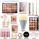 All in One Makeup Kit for Women Full Kit, Make Up Gift Set for Teens & Girls, Makeup Essential Bundle Include Foundation Eyeshadow Powder Contour Palette Lipstick Eyeliner Mascara Cosmetic Brush Set (40-Box)
