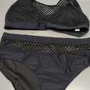Floerns Women's Plus Size Bathing Suit Fishnet High Waist Bikini Set Rave Outfit (Black, XXXL)