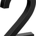 6" Floating Stainless Steel Address House Number, Modern Metal Anti-Rust House Numbers with Nail Kits for Door Garden Mailbox Decor Visibility Signage (2)