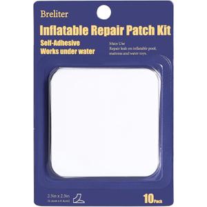 Inflatable Patch Repair Kit - Waterproof TPU Pool Repair Tape, Heavy Duty Repair Patch for Air Mattress, Bounce House, Inflatable Toys, Tent, Swimming Ring - 10 Packs of 2.5in x 2.5in, Square