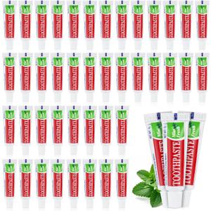 100 Tubes Travel Size Toothpaste in Bulk, Disposable Mini Mint Compact Small Pocket Size Essential Toothpaste for Vacation Hotel Shelter Homeless Nursing Home Charity Camping Single Use 0.17 oz/ 5g