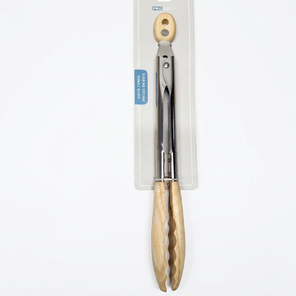 Kitchen Olive Wood Tongs for Cooking, Serving, Grilling and Salad, 12 Inch